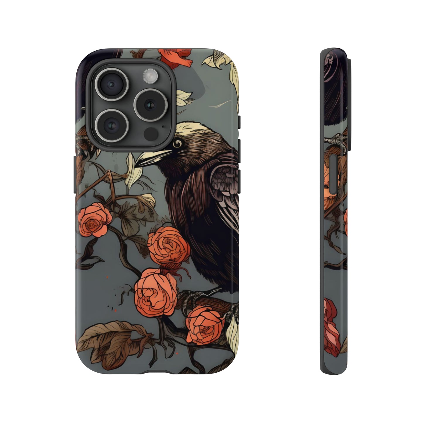 Raven's Floral Reverie Protective Phone Tough Cases