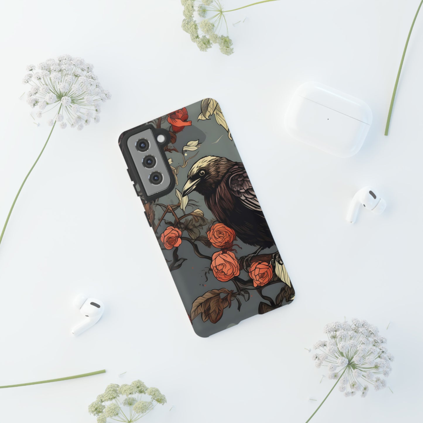 Raven's Floral Reverie Protective Phone Tough Cases