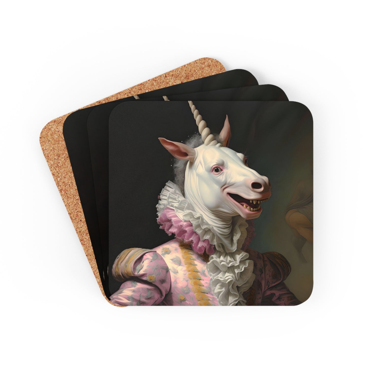 Shakespeare Laughing Unicorn Quartet of Coasters - Set of 4