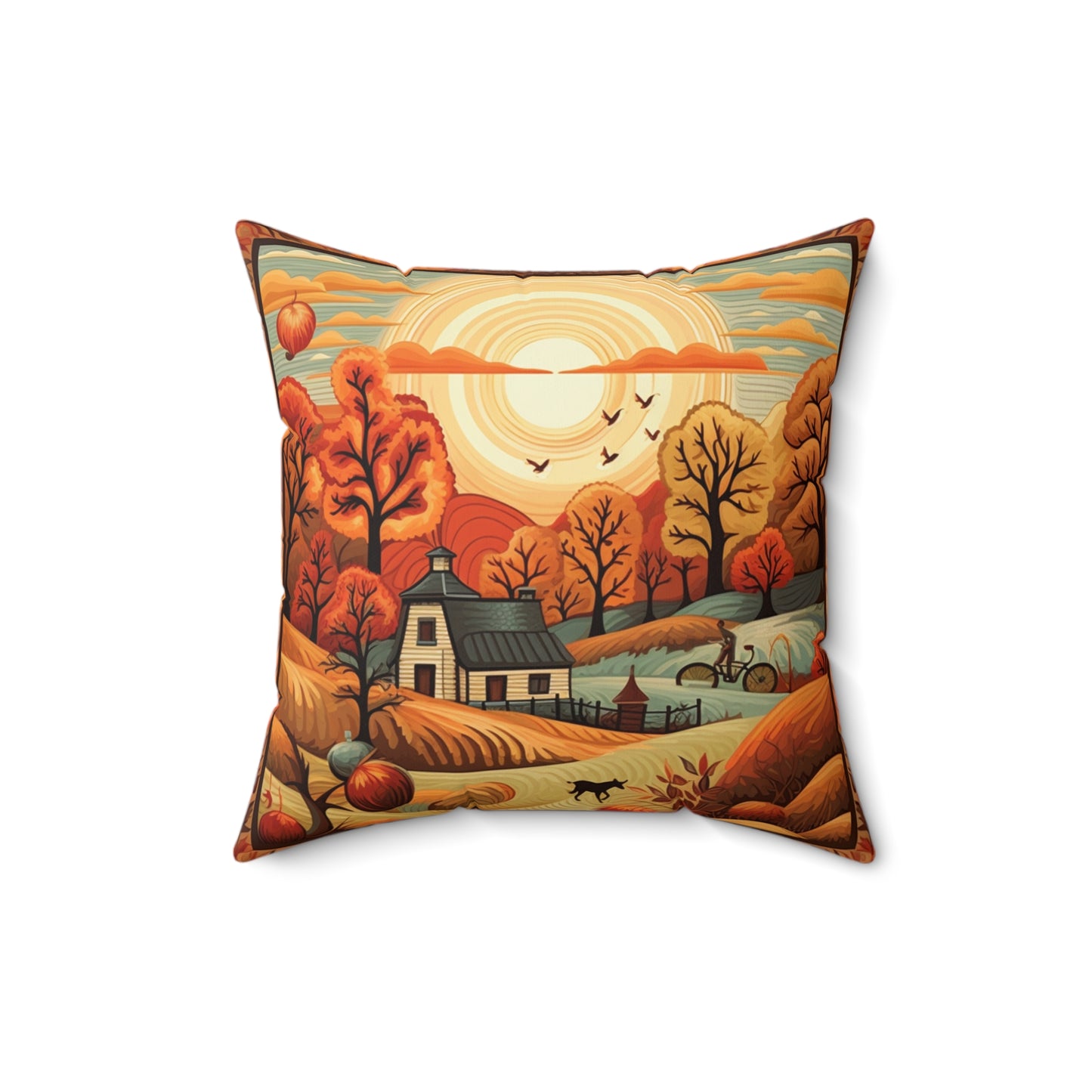 Autumn Scenic Accent Throw Pillow