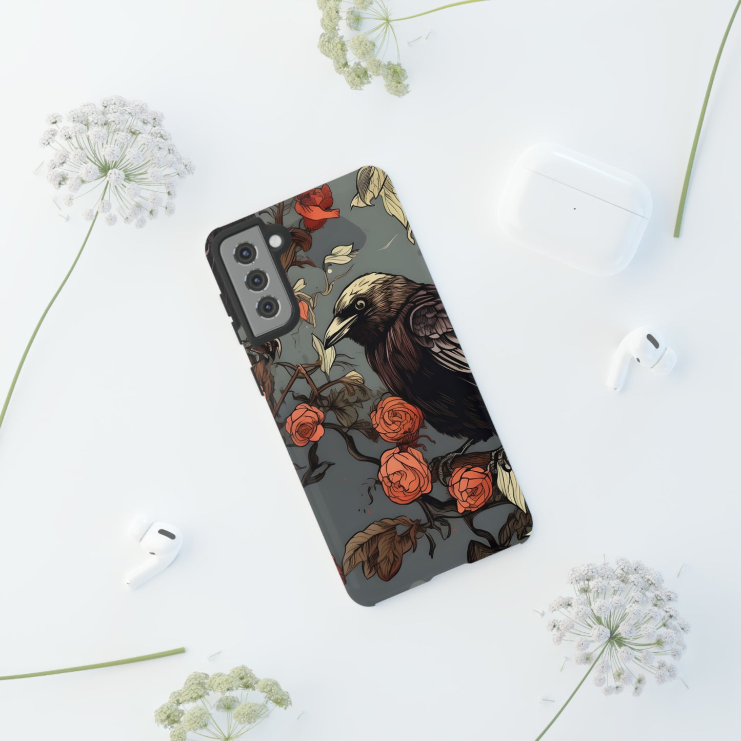 Raven's Floral Reverie Protective Phone Tough Cases