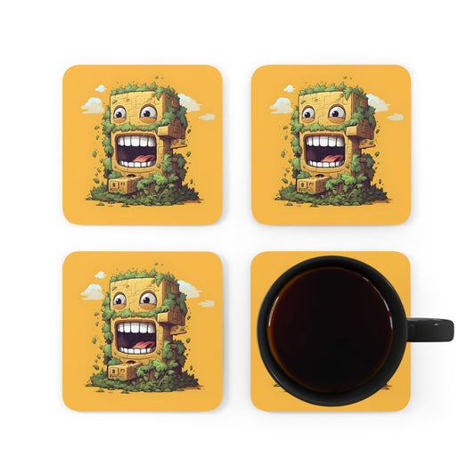 Just to Make You Smile - Twisted Monster Edition Corkwood Coaster Set