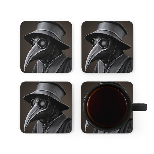 Plague Doctor's Embrace Corkwood Coaster Set - 4 Pieces