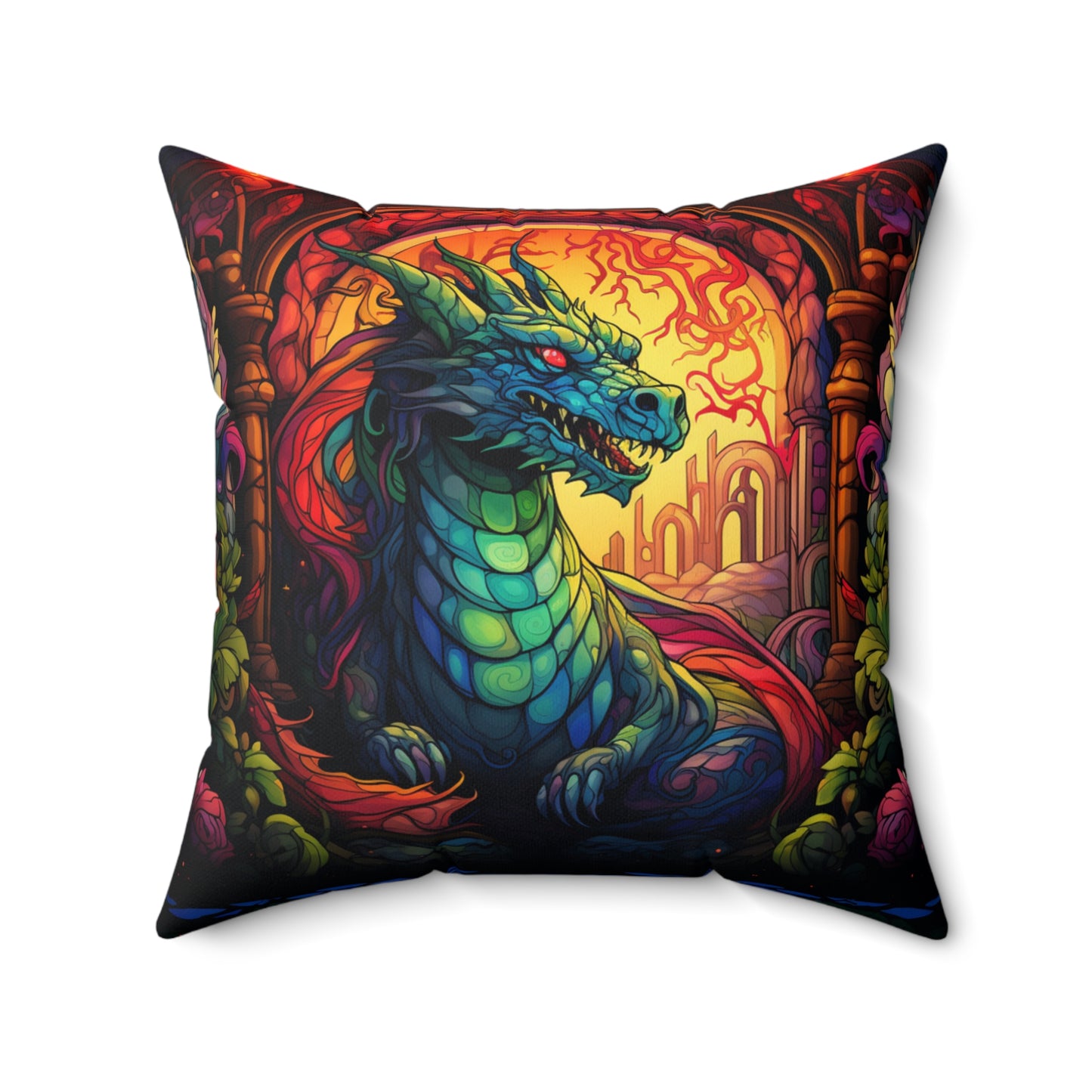 Emerald Dragon Accent Throw Pillow