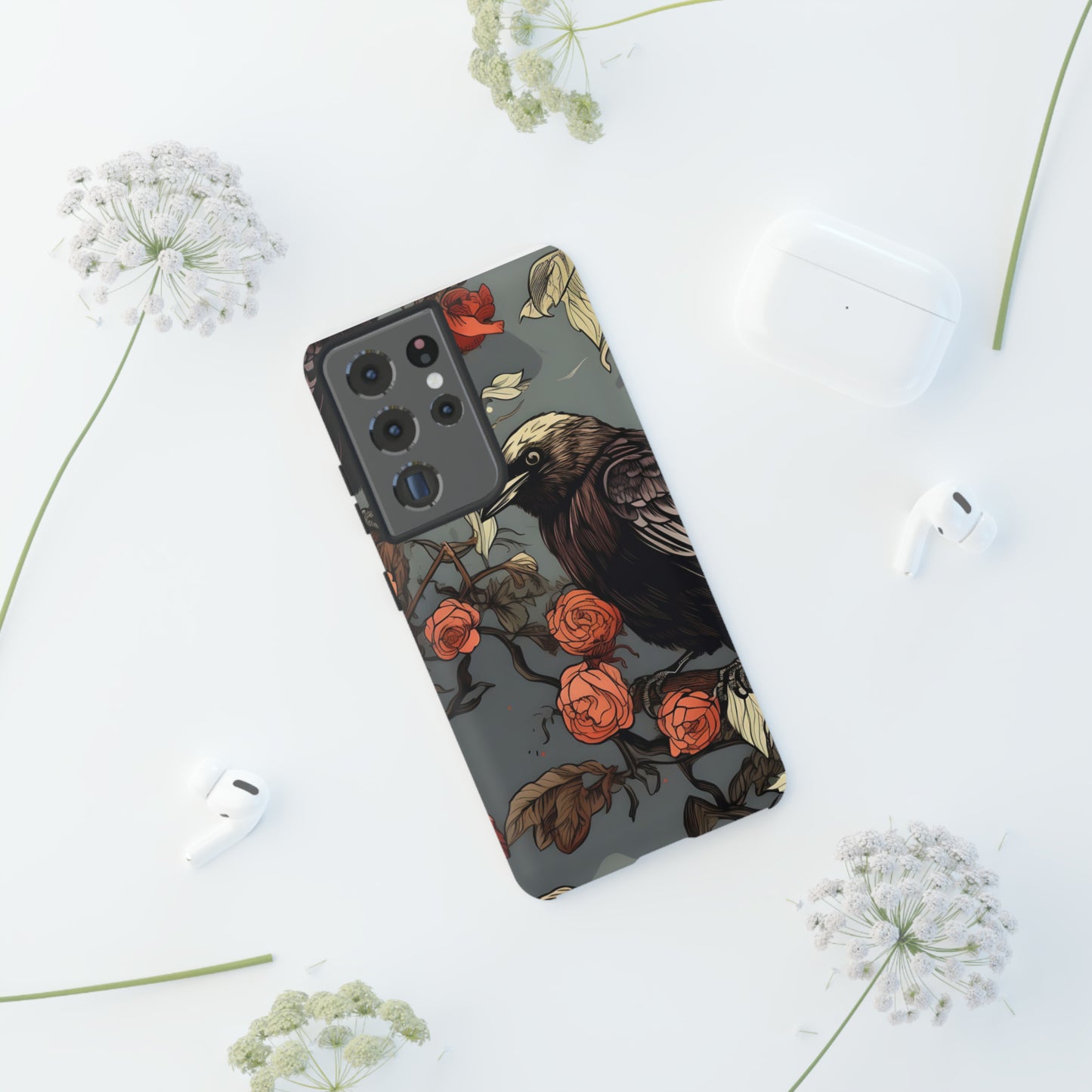 Raven's Floral Reverie Protective Phone Tough Cases