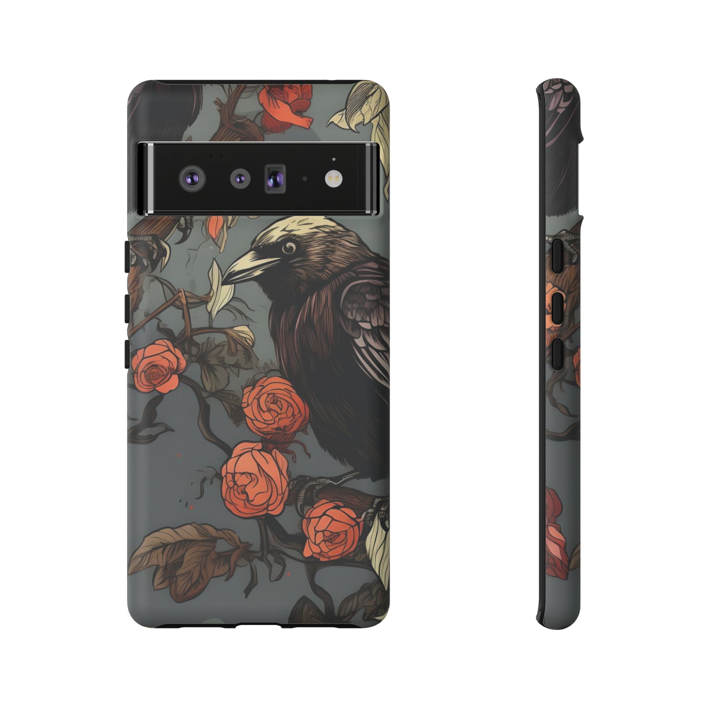 Raven's Floral Reverie Protective Phone Tough Cases