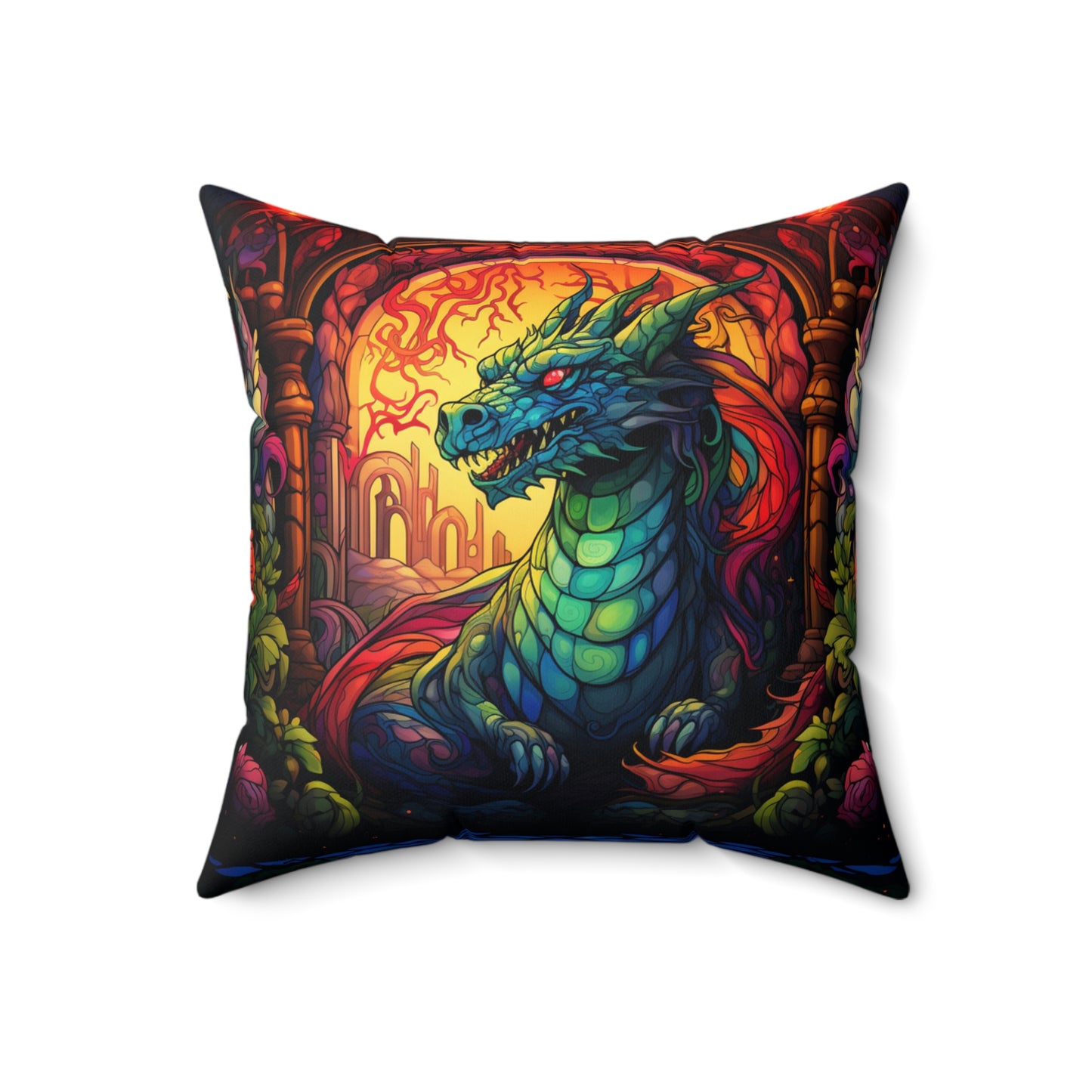 Emerald Dragon Accent Throw Pillow