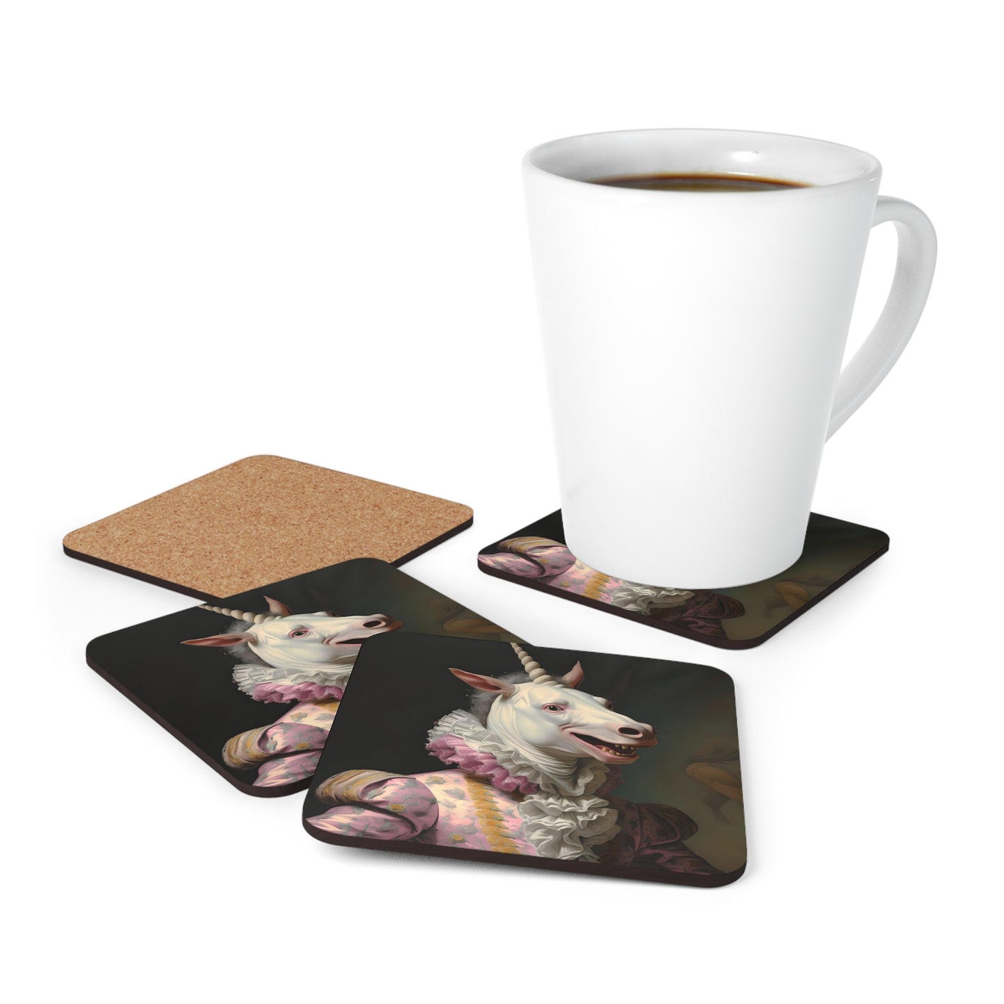 Shakespeare Laughing Unicorn Quartet of Coasters - Set of 4