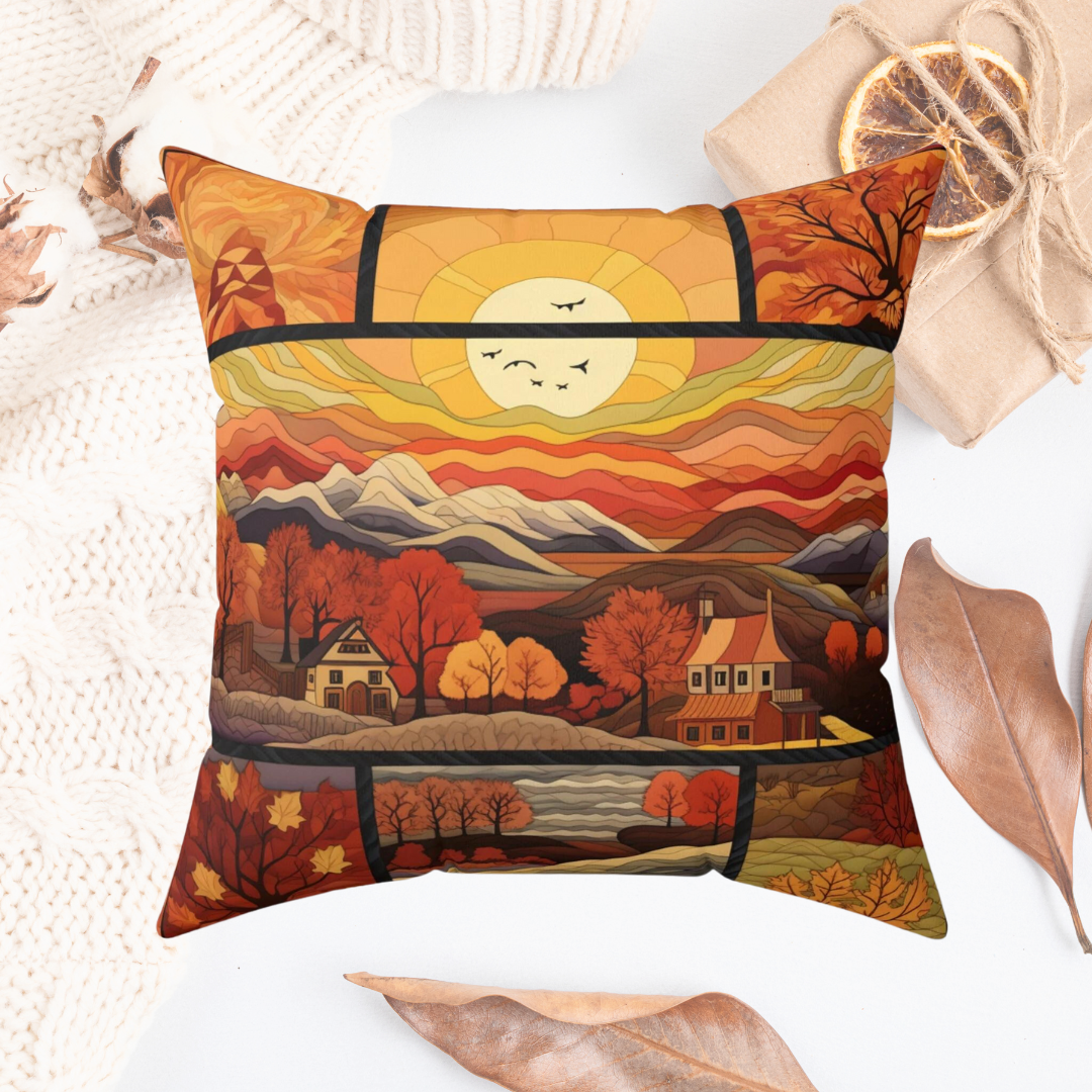 Autumn Scenic Accent Throw Pillow